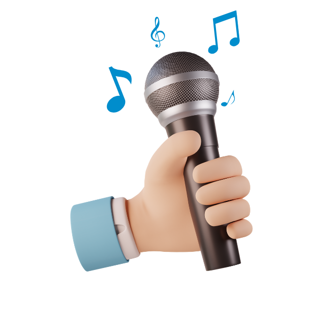 Microphone and Music notes